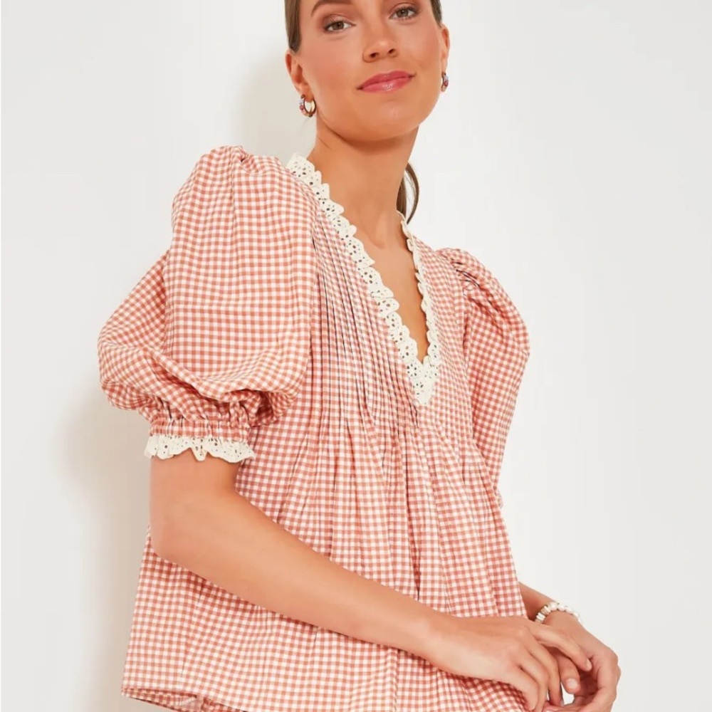 Hunter Bell Terracotta Gingham Mia Top
